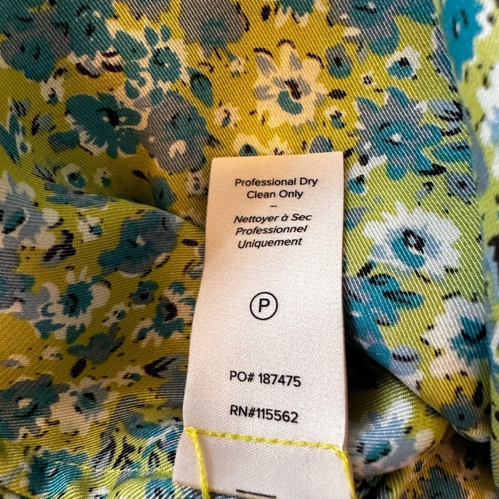 Cinq‎ a Sept Size Small the Leon Silk Green Sequin Pearl snap Button Down Blouse - Picture 9 of 11